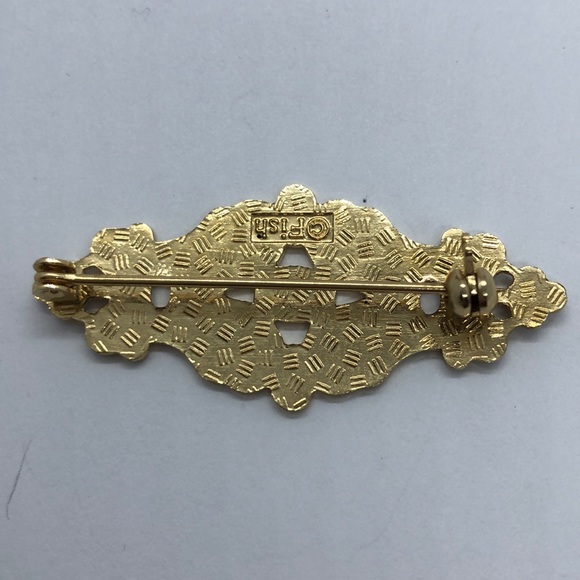 VTG 80s Brooch Cloisonné Enamel Statement Pin - Picture 2 of 4